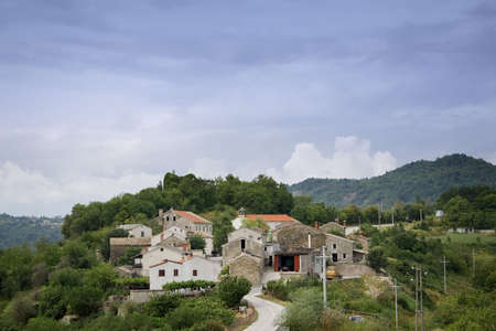 Old Mediterranean village on a small hillの写真素材