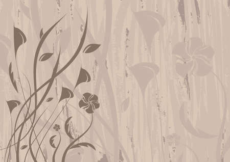 Editable modern grunge floral backgroundのイラスト素材
