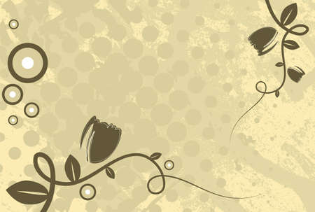 Editable modern grunge floral background with space for your textのイラスト素材