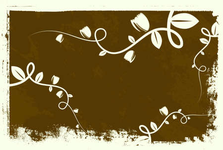 Editable modern grunge floral backgroundのイラスト素材