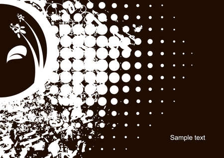 Editable modern grunge floral backgroundのイラスト素材