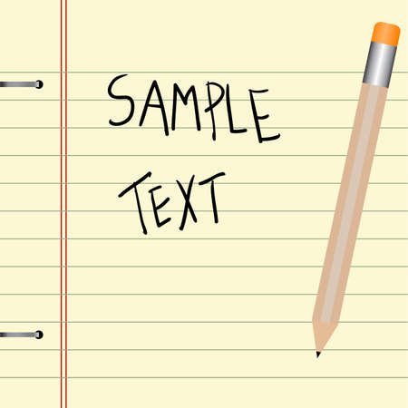 Editable background - old yellow notebook and pencil with space for your textのイラスト素材