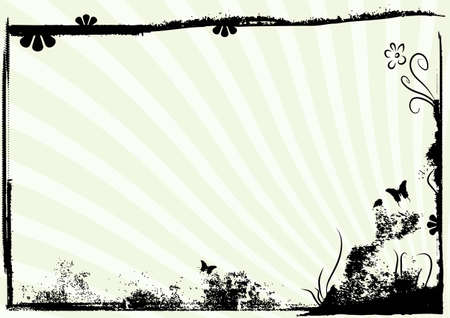 Editable modern grunge floral background with space for your textのイラスト素材