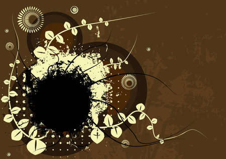 Editable modern grunge floral background with space for your textのイラスト素材