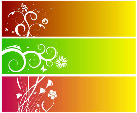 Set of 3 editable modern floral banners with space for your textのイラスト素材
