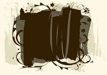 Editable modern grunge floral background with space for your textのイラスト素材