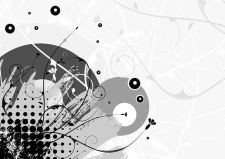 Editable modern grunge floral background with space for your textのイラスト素材