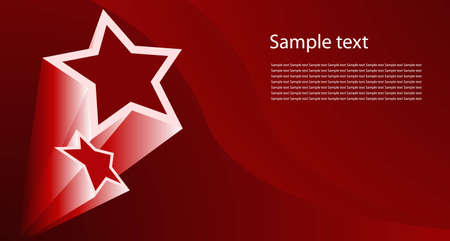 Editable modern red background with two stars and space for your textのイラスト素材