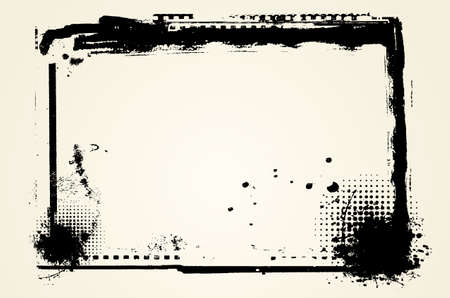 Editable distressed dark border . Nice grunge element for your projectsのイラスト素材