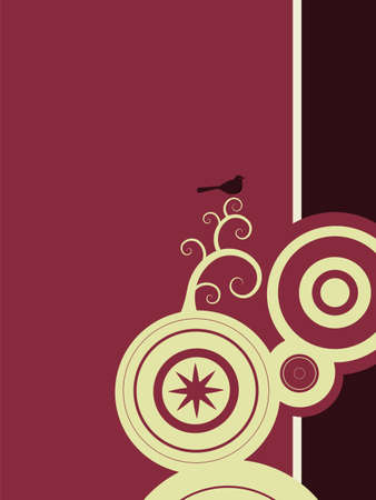 Editable abstract background - bird on the treeのイラスト素材