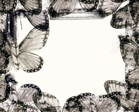 Computer designed highly detailed  border and aged textured  background with space for your text or image. Nice grunge element for your projects.の写真素材