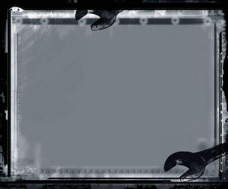 Computer designed highly detailed  border and aged textured  background with space for your text or image. Nice grunge element for your projects.の写真素材