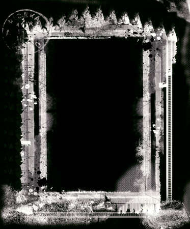 Computer designed highly detailed grunge border with space for your text or image. Great grunge layer for your projects.の写真素材