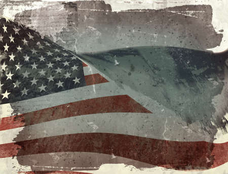 Computer designed highly detailed grunge illustration - Flag of USAの写真素材