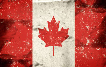 Computer designed highly detailed grunge illustration - Flag of Canadaの写真素材