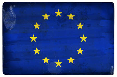 Computer designed highly detailed grunge illustration of the flag of European unionの写真素材
