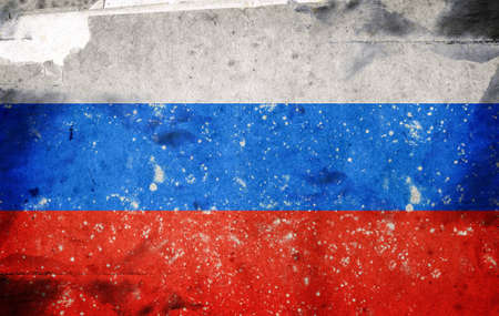 Computer designed highly detailed grunge illustration - Flag of Russiaの写真素材