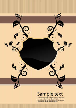 Editable vector grunge background - retro style shield with space for your textのイラスト素材