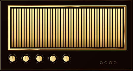 Editable vector retro guitar amp backgroundのイラスト素材