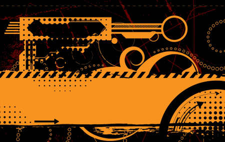 Editable vector high-tech grunge futuristic background with space for your textのイラスト素材