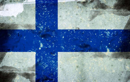 Computer designed highly detailed grunge illustration - Flag of Finlandの写真素材