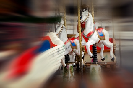Vintage carousel - soft focus photoの写真素材