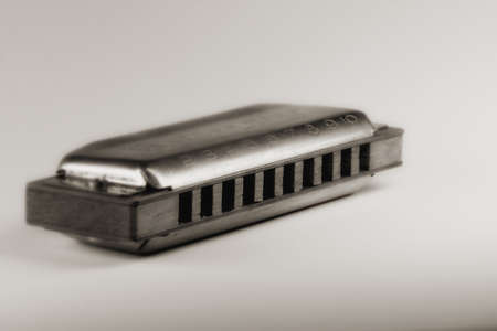 Close up of harmonica の写真素材