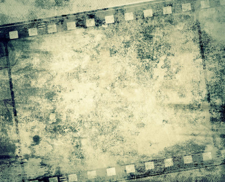 High detailed grunge film frame with space for your text or image.の写真素材
