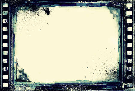 High detailed grunge film frame with space for your text or image.の写真素材