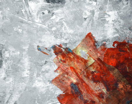 Abstract  background or texture made with multiple layers of  mixed media elements.の写真素材