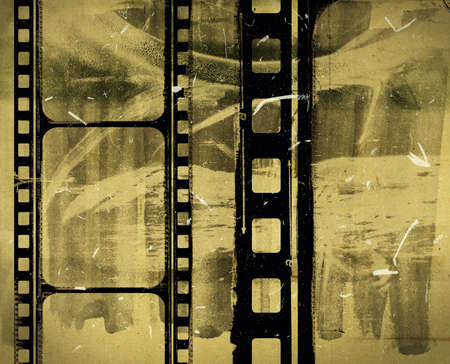 High detailed grunge film frame with space for your text or image.の写真素材