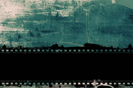 High detailed grunge film frame with space for your text or image.の写真素材