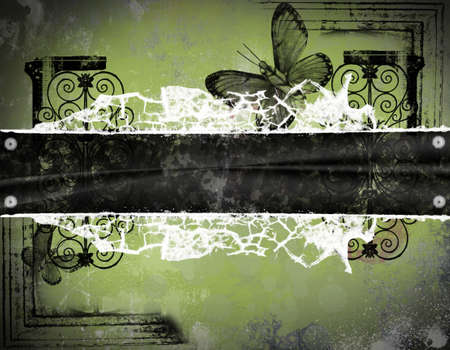 Highly detailed grunge abstract textured floral collage with space for your textの写真素材