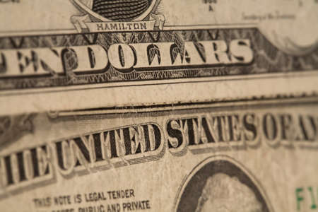 Money background - US dollars background, reto style toned photo with shallow DOFの写真素材