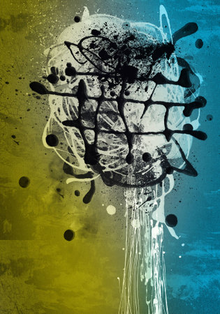 Grunge art style colorful textured abstract digital background - designの写真素材