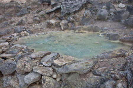 Photo of hot spring in Indonesian vulcano aereaの写真素材