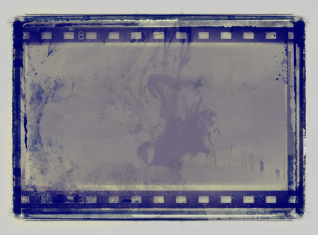 High detailed grunge film frame,border,background or texture with space for your text or image.の写真素材