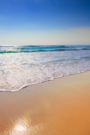 Beautiful surfing tropical sand beach on sunny summer dayの写真素材