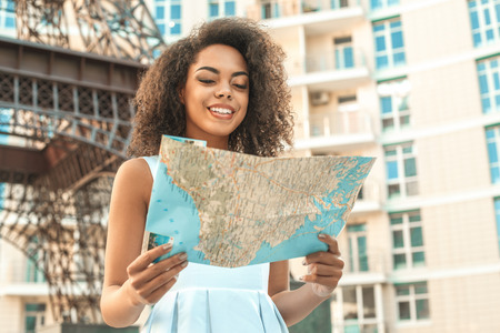 Young woman traveler paris vacation abroad concept