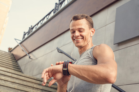 Young man runner jogging exercise healthy lifestyleの写真素材