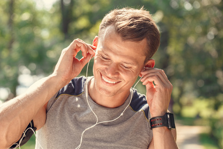 Young man runner jogging exercise healthy lifestyleの写真素材
