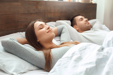 Young couple morning together family love conceptの写真素材