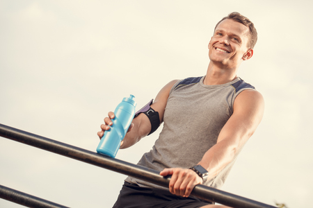 Young man runner jogging exercise healthy lifestyleの写真素材