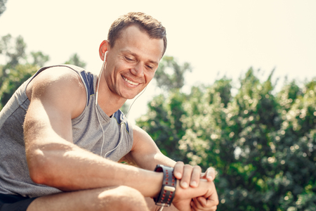 Young man runner jogging exercise healthy lifestyleの写真素材
