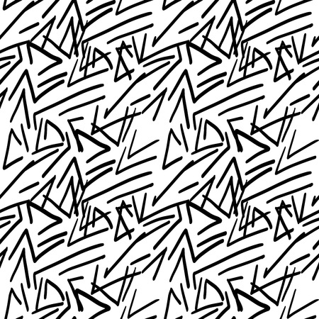 Simple black marker seamless vector patternのイラスト素材