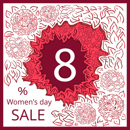 Vector headers for International Women's Day Sale or Special Offer with creative background.のイラスト素材