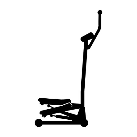 black silhouette icon of stepper trainer isolated on white backgroundのイラスト素材
