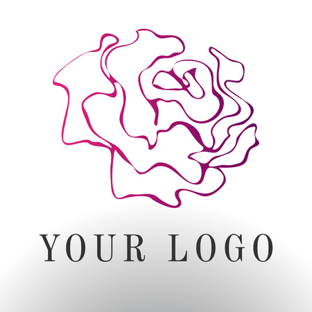 Red rose logo - vector illustration, emblem design on white backgroundのイラスト素材