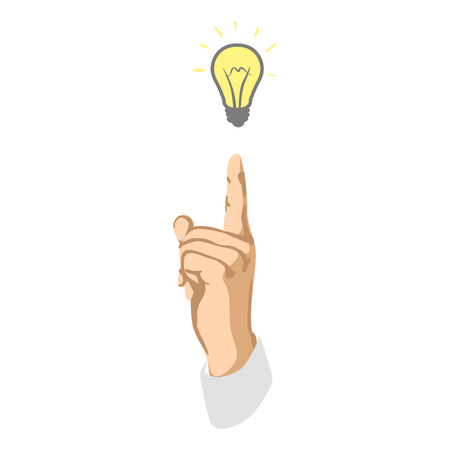 Vector colorful illustration of Light bulb with concept of idea. Can be used for web, poster, info graphic.のイラスト素材