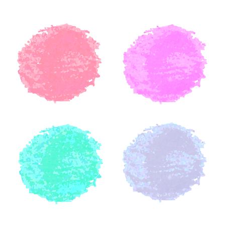 Colorful hand drawn set with watercolor texture spots isolated on white background. Vector elements for your designのイラスト素材